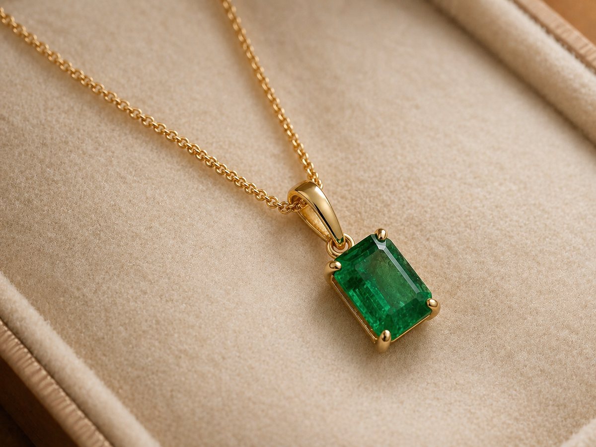 Pre-loved emerald pendant preview